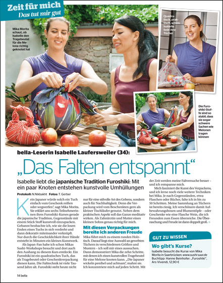 Artikel über Furoshiki im Magazin »Bella« bella magazin juli 2013 ausgabe 31 small